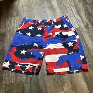 Ralph Lauren POLO Red White & Blue Size 35 Flag/Camo Shorts